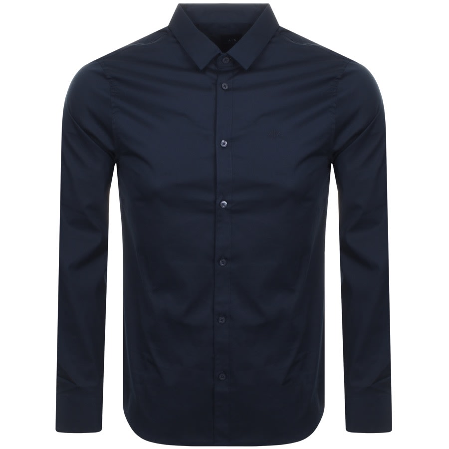 Alternative Image for ProductArmani Exchange Slim Fit Long Sleeved Shirt Navy1